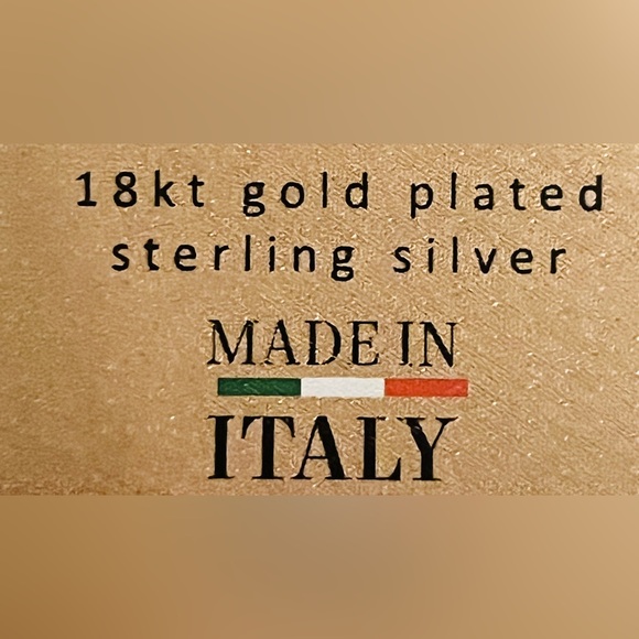 Mia Fiore Italy 18kt Gold Plated Sterling Silver Etched Hoop Earrings NWT - Picture 5 of 6